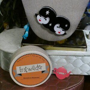 Erstwilder Gemini the Gentle Retro Twins Brooch with Original Box